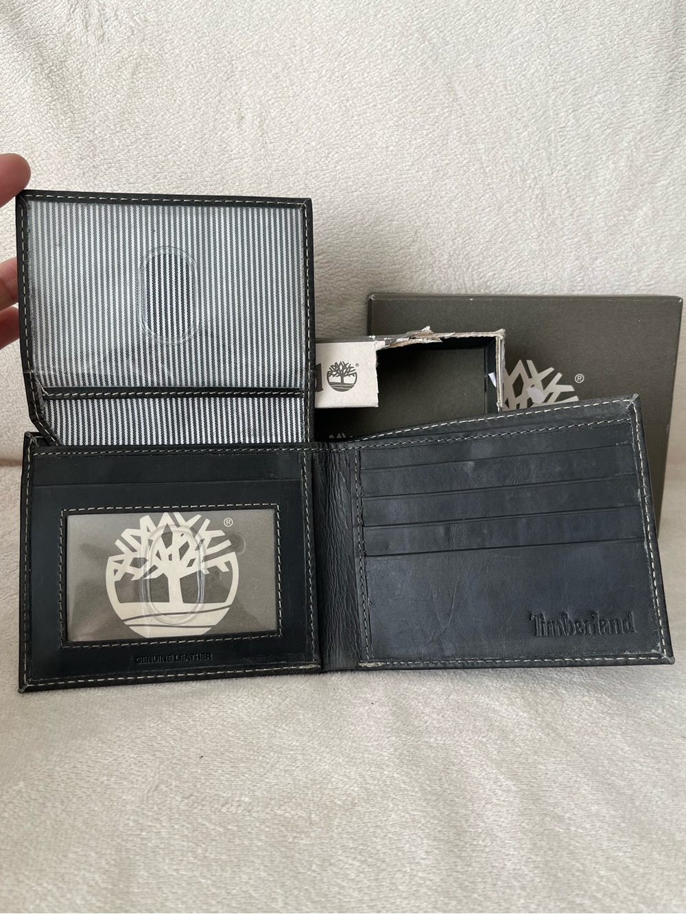 Timberland Men's Blix Black Leather Passcase Bifold Wallet New In Box